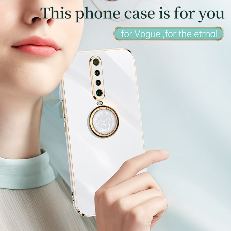 For Xiaomi Redmi K30 XINLI Straight 6D Plating Gold Edge TPU Shockproof Case with Ring Holder