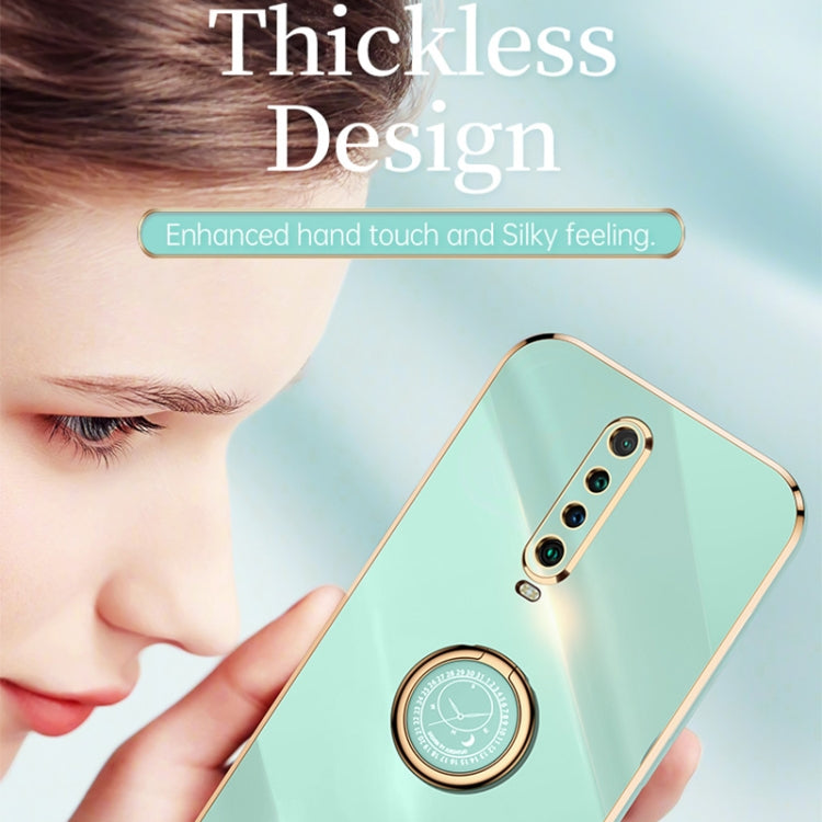 For Xiaomi Redmi K30 XINLI Straight 6D Plating Gold Edge TPU Shockproof Case with Ring Holder