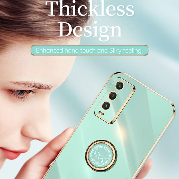 For Xiaomi Redmi Note 9 4G XINLI Straight 6D Plating Gold Edge TPU Shockproof Case with Ring Holder