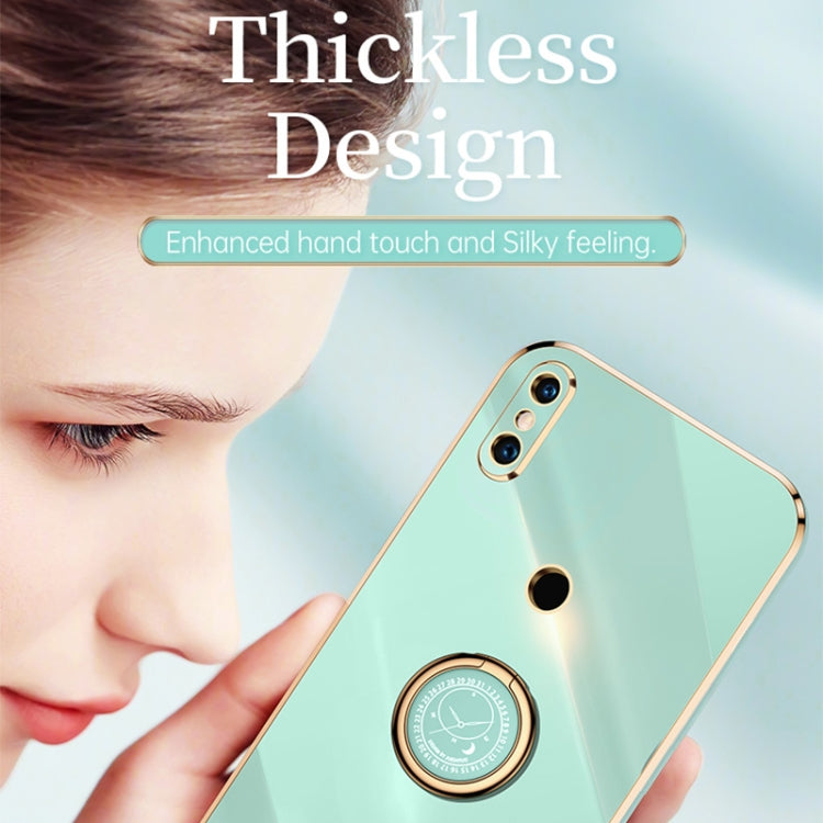 For Xiaomi Mi 8 XINLI Straight 6D Plating Gold Edge TPU Shockproof Case with Ring Holder
