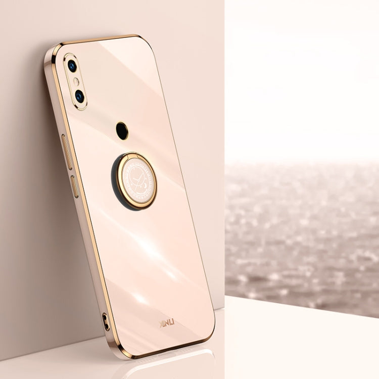For Xiaomi Mi 8 XINLI Straight 6D Plating Gold Edge TPU Shockproof Case with Ring Holder