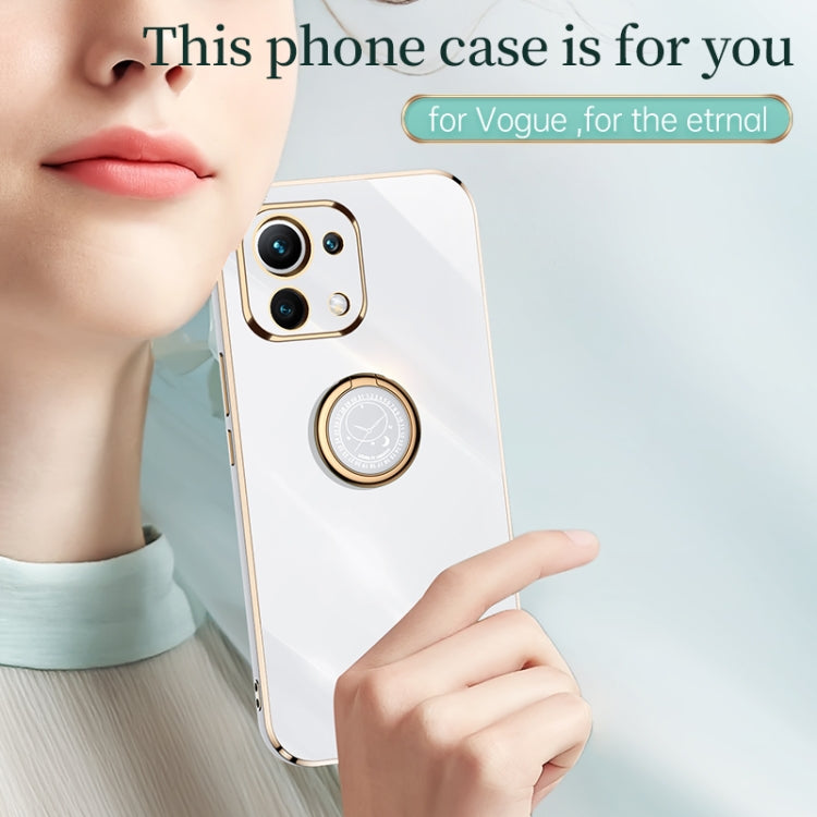 For Xiaomi Mi 11 XINLI Straight 6D Plating Gold Edge TPU Shockproof Case with Ring Holder