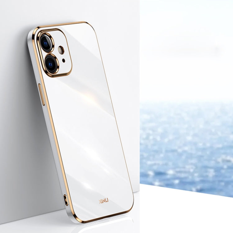 For iPhone 12 mini XINLI Straight 6D Plating Gold Edge TPU Shockproof Case