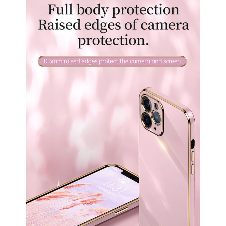 For iPhone 12 XINLI Straight 6D Plating Gold Edge TPU Shockproof Case with Ring Holder