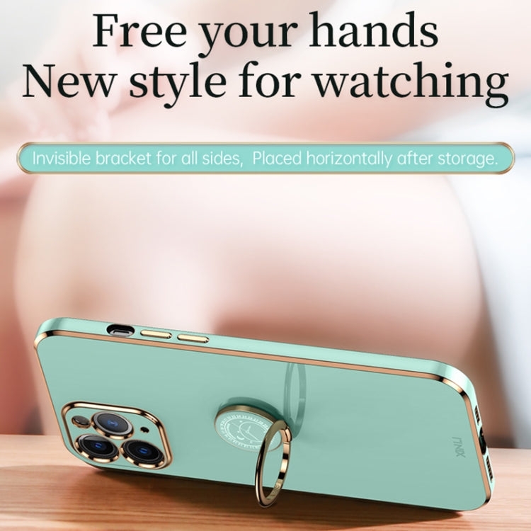 For iPhone 12 XINLI Straight 6D Plating Gold Edge TPU Shockproof Case with Ring Holder