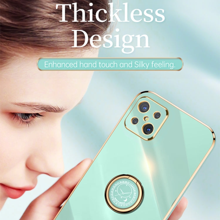 For OPPO A92s XINLI Straight 6D Plating Gold Edge TPU Shockproof Case with Ring Holder