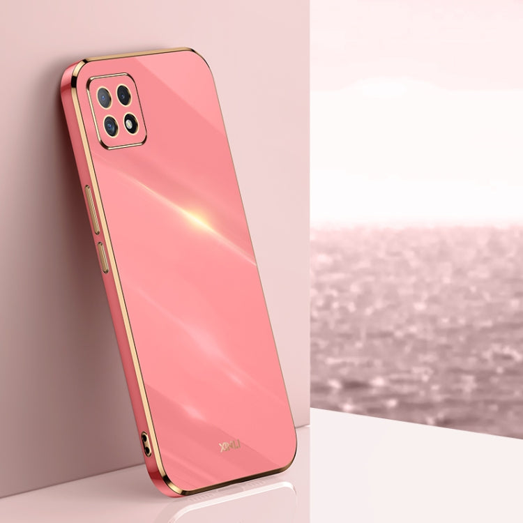 For OPPO A72 XINLI Straight 6D Plating Gold Edge TPU Shockproof Case