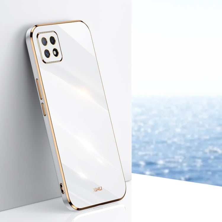 For OPPO A72 XINLI Straight 6D Plating Gold Edge TPU Shockproof Case