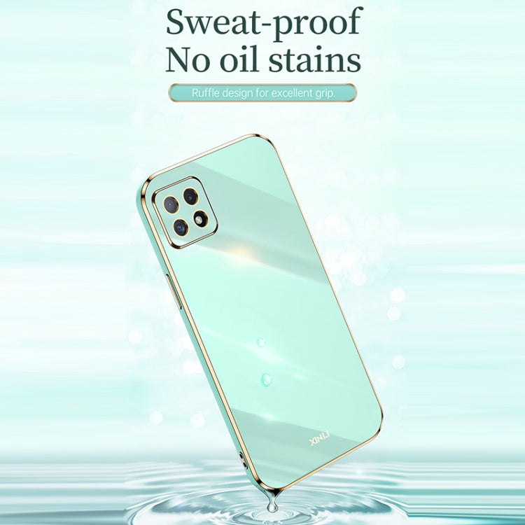 For OPPO A72 XINLI Straight 6D Plating Gold Edge TPU Shockproof Case