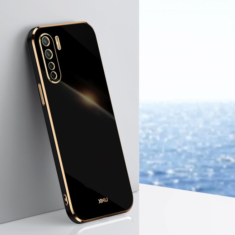For OPPO A91 XINLI Straight 6D Plating Gold Edge TPU Shockproof Case
