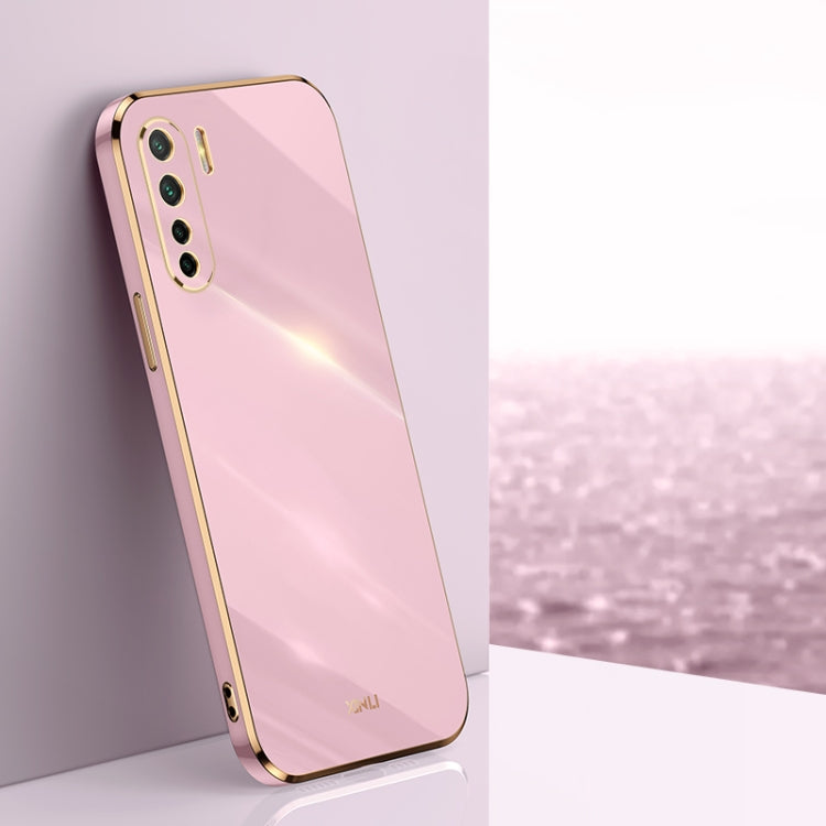 For OPPO A91 XINLI Straight 6D Plating Gold Edge TPU Shockproof Case