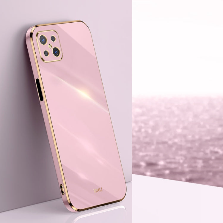For OPPO A92s XINLI Straight 6D Plating Gold Edge TPU Shockproof Case