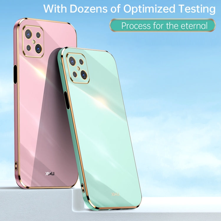 For OPPO A92s XINLI Straight 6D Plating Gold Edge TPU Shockproof Case