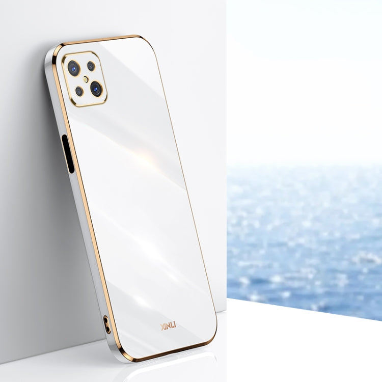 For OPPO A92s XINLI Straight 6D Plating Gold Edge TPU Shockproof Case