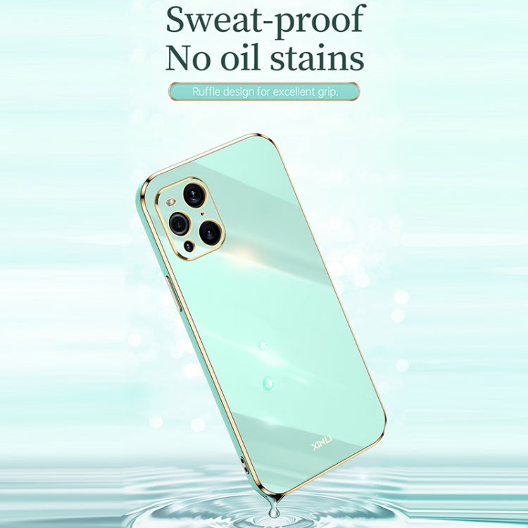 For OPPO Find X3 Pro XINLI Straight 6D Plating Gold Edge TPU Shockproof Case