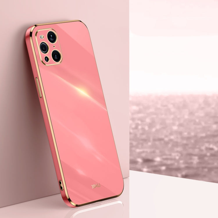For OPPO Find X3 Pro XINLI Straight 6D Plating Gold Edge TPU Shockproof Case