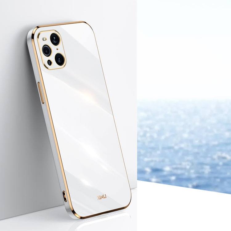 For OPPO Find X3 Pro XINLI Straight 6D Plating Gold Edge TPU Shockproof Case