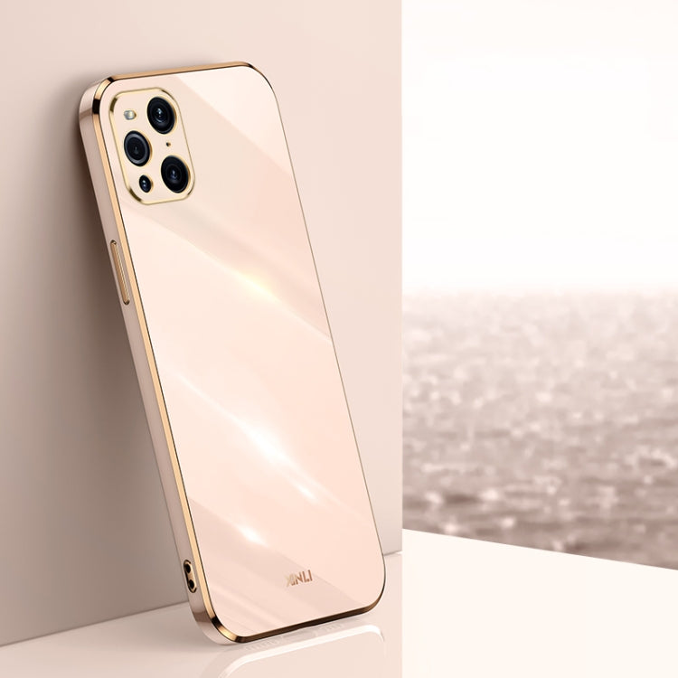 For OPPO Find X3 Pro XINLI Straight 6D Plating Gold Edge TPU Shockproof Case