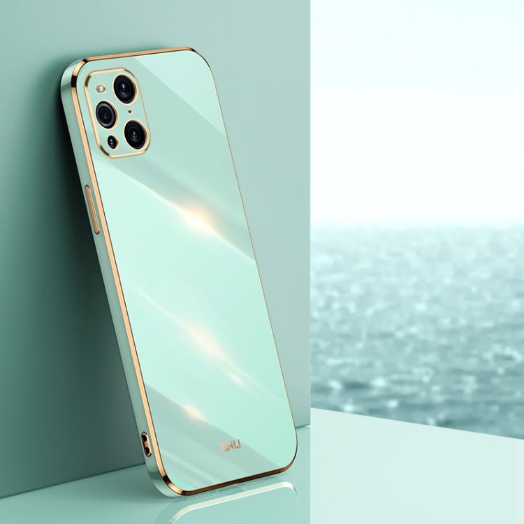 For OPPO Find X3 Pro XINLI Straight 6D Plating Gold Edge TPU Shockproof Case