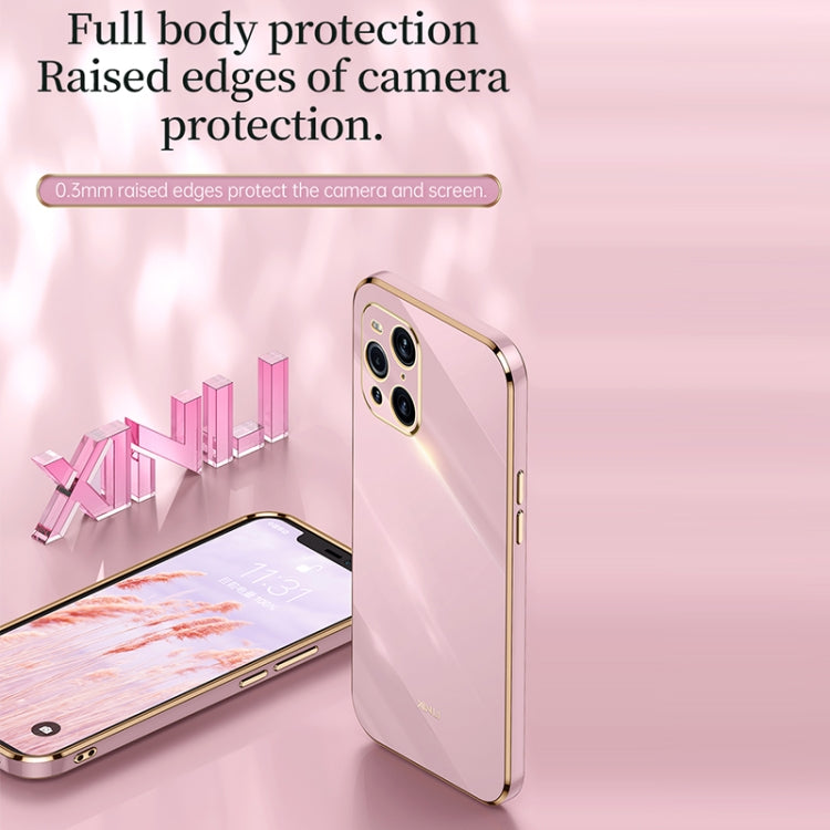 For OPPO Find X3 Pro XINLI Straight 6D Plating Gold Edge TPU Shockproof Case