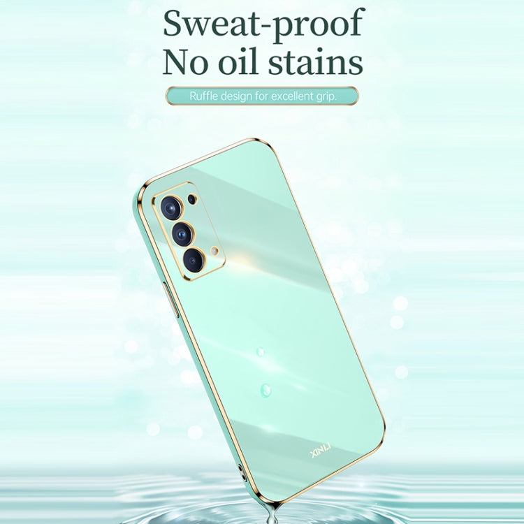 For OPPO Reno5 4G XINLI Straight 6D Plating Gold Edge TPU Shockproof Case