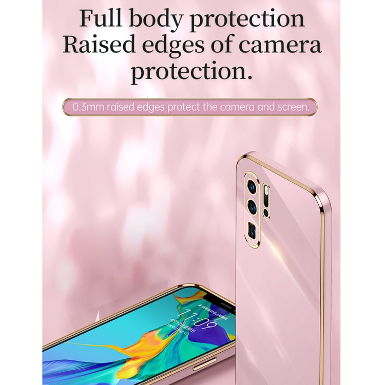 For Huawei P30 Pro XINLI Straight 6D Plating Gold Edge TPU Shockproof Case with Ring Holder