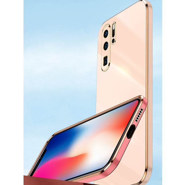 For Huawei P30 Pro XINLI Straight 6D Plating Gold Edge TPU Shockproof Case with Ring Holder