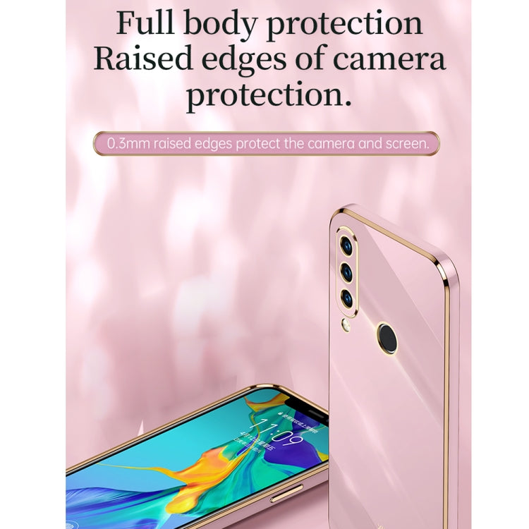 For Huawei P30 Lite XINLI Straight 6D Plating Gold Edge TPU Shockproof Case with Ring Holder