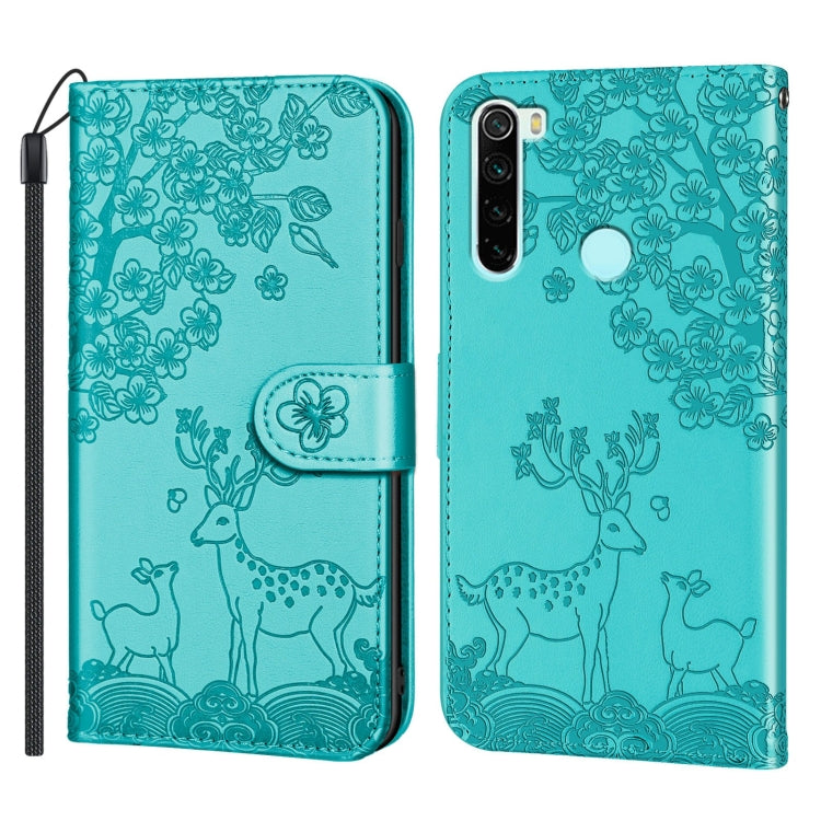 For Xiaomi Redmi Note 8 Sika Deer Embossing Pattern Horizontal Flip PU Leather Case with Holder & Card Slot & Wallet & Photo Frame