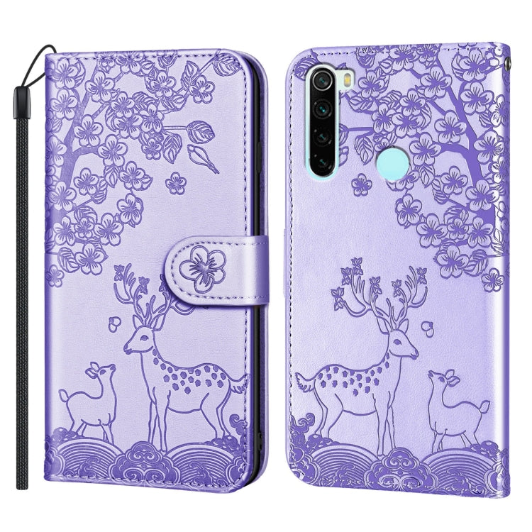 For Xiaomi Redmi Note 8 Sika Deer Embossing Pattern Horizontal Flip PU Leather Case with Holder & Card Slot & Wallet & Photo Frame