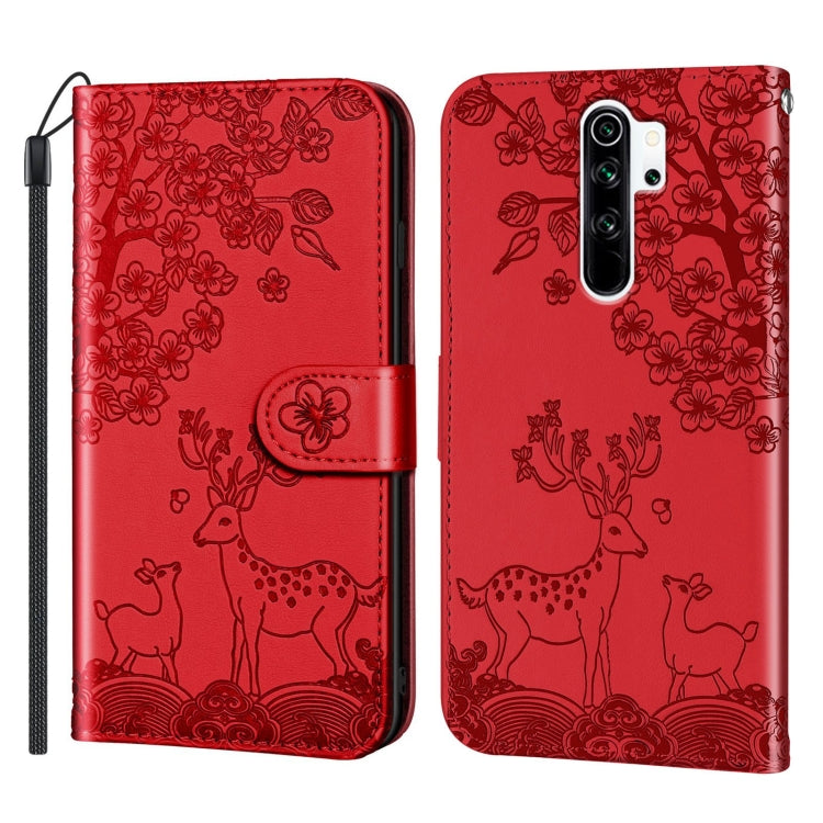 For Xiaomi Redmi Note 8 Pro Sika Deer Embossing Pattern Horizontal Flip PU Leather Case with Holder & Card Slot & Wallet & Photo Frame