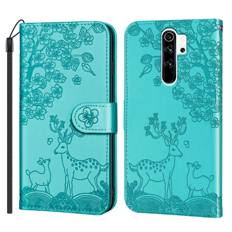For Xiaomi Redmi Note 8 Pro Sika Deer Embossing Pattern Horizontal Flip PU Leather Case with Holder & Card Slot & Wallet & Photo Frame