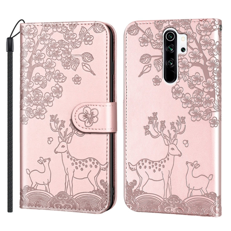 For Xiaomi Redmi Note 8 Pro Sika Deer Embossing Pattern Horizontal Flip PU Leather Case with Holder & Card Slot & Wallet & Photo Frame