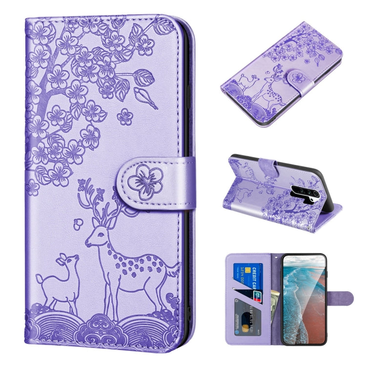 For Xiaomi Redmi Note 8 Pro Sika Deer Embossing Pattern Horizontal Flip PU Leather Case with Holder & Card Slot & Wallet & Photo Frame