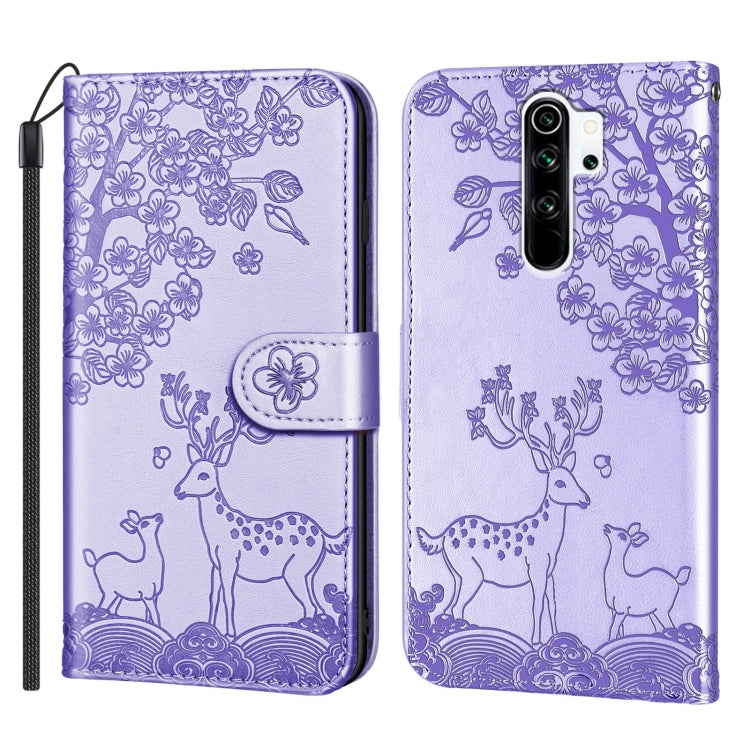 For Xiaomi Redmi Note 8 Pro Sika Deer Embossing Pattern Horizontal Flip PU Leather Case with Holder & Card Slot & Wallet & Photo Frame