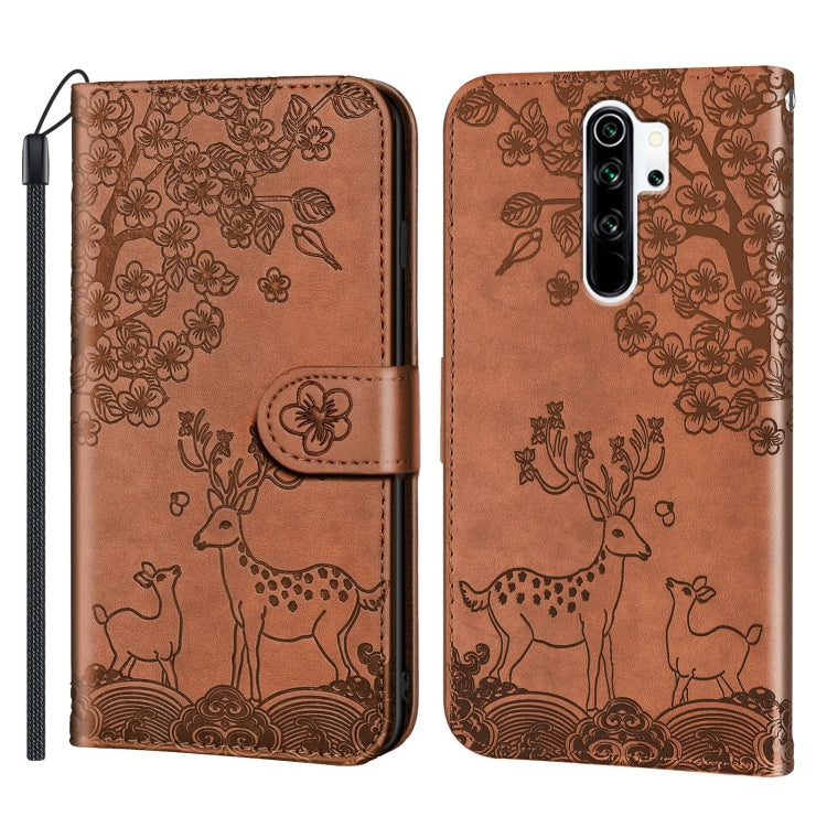 For Xiaomi Redmi Note 8 Pro Sika Deer Embossing Pattern Horizontal Flip PU Leather Case with Holder & Card Slot & Wallet & Photo Frame