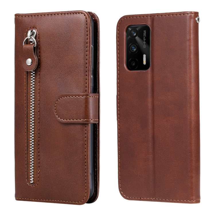 For OPPO Realme GT 5G Fashion Calf Texture Zipper Horizontal Flip Leather Case with Stand & Card Slots & Wallet Function