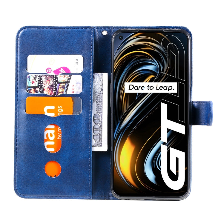 For OPPO Realme GT 5G Fashion Calf Texture Zipper Horizontal Flip Leather Case with Stand & Card Slots & Wallet Function