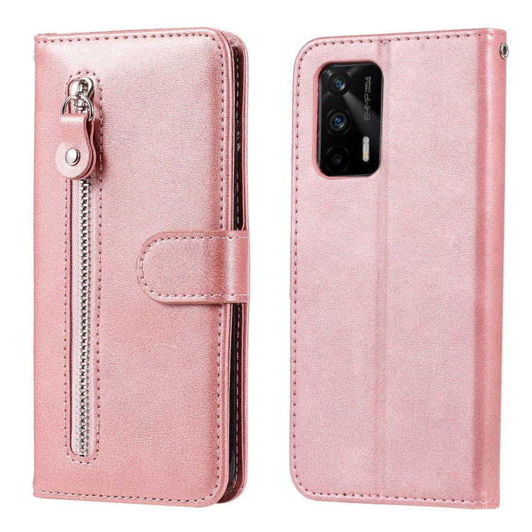 For OPPO Realme GT 5G Fashion Calf Texture Zipper Horizontal Flip Leather Case with Stand & Card Slots & Wallet Function