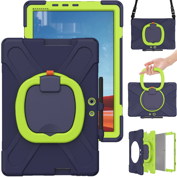 For Microsoft Surface Pro X / Pro X 2021 Silicone + PC Protective Case with Holder & Shoulder Strap