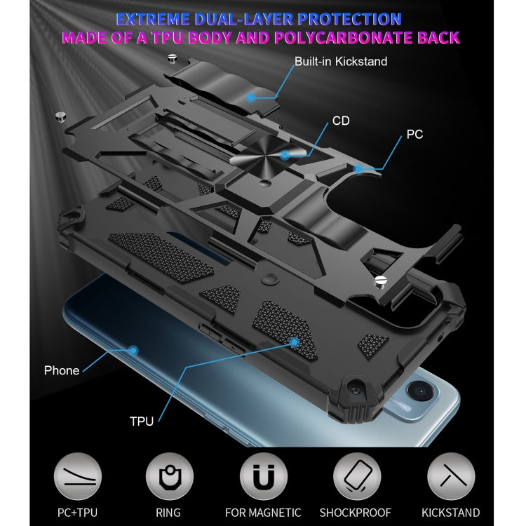 For OPPO A54 4G / A55 5G Shockproof TPU + PC Magnetic Protective Case with Holder