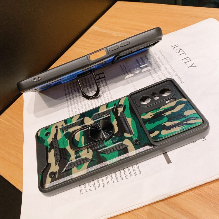 For Xiaomi Redmi K40 Pro Sliding Camera Cover Design Camouflage Series TPU+PC Protective Case