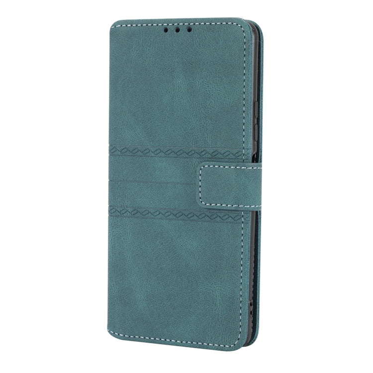 For Xiaomi Redmi Note 10 Pro Max Embossed Striped Magnetic Buckle PU + TPU Horizontal Flip Leather Case with Holder & Card Slot & Wallet & Photo Frame & Sling
