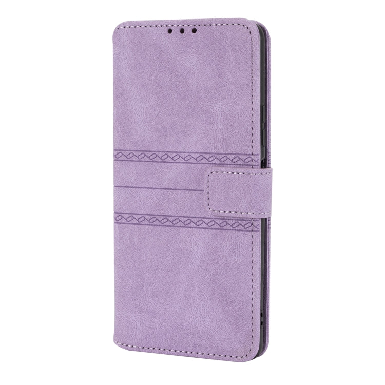 For Xiaomi Redmi Note 10 Pro Max Embossed Striped Magnetic Buckle PU + TPU Horizontal Flip Leather Case with Holder & Card Slot & Wallet & Photo Frame & Sling