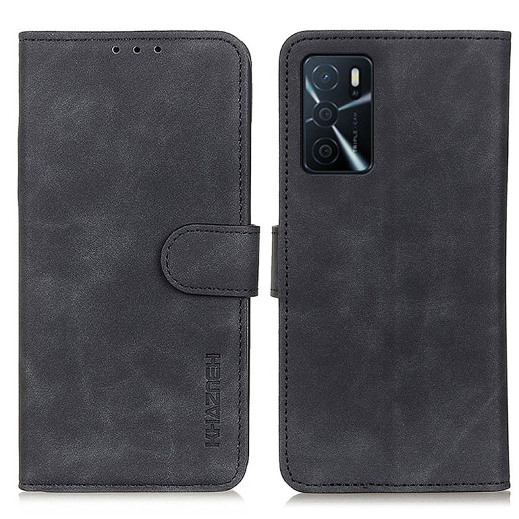 For OPPO A16 KHAZNEH Retro Texture PU + TPU Horizontal Flip Leather Case with Holder & Card Slots & Wallet
