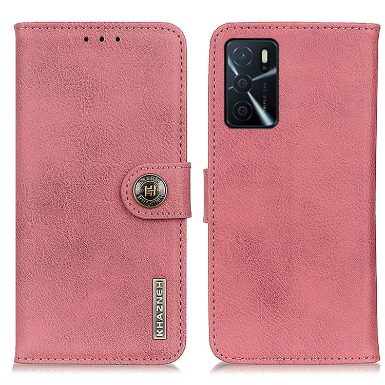 For OPPO A16 KHAZNEH Cowhide Texture Horizontal Flip Leather Case with Holder & Card Slots & Wallet