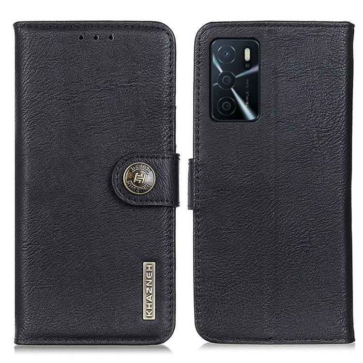For OPPO A16 KHAZNEH Cowhide Texture Horizontal Flip Leather Case with Holder & Card Slots & Wallet