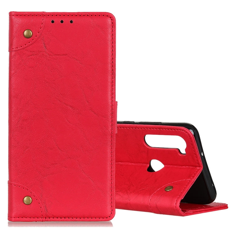 For Xiaomi Redmi Note 8T Copper Buckle Retro Crazy Horse Texture Horizontal Flip Leather Case with Holder & Card Slots & Wallet