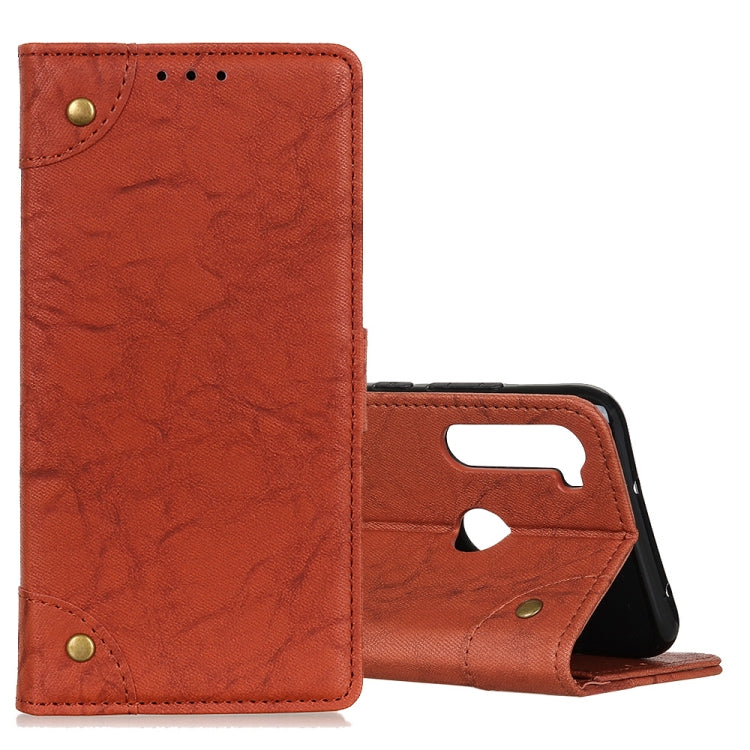 For Xiaomi Redmi Note 8T Copper Buckle Retro Crazy Horse Texture Horizontal Flip Leather Case with Holder & Card Slots & Wallet