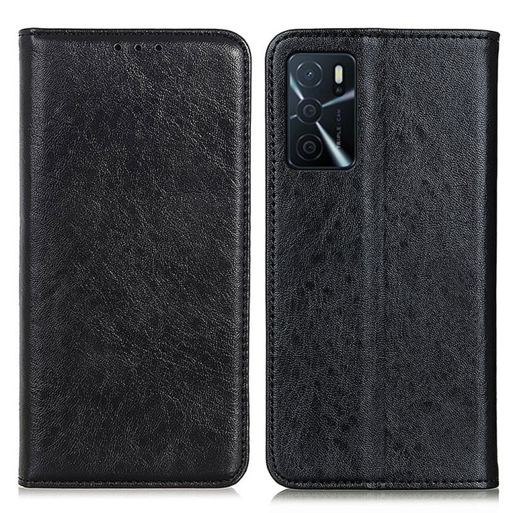 For OPPO A16 Magnetic Crazy Horse Texture Horizontal Flip Leather Case with Holder & Card Slots & Wallet